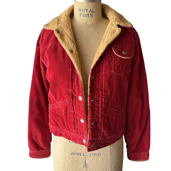 Vintage Red Levi’s Corduroy Fur Jacket - Picture 2 of 4